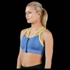 Nike Indy Zip Bra Blue/Yellow Blå