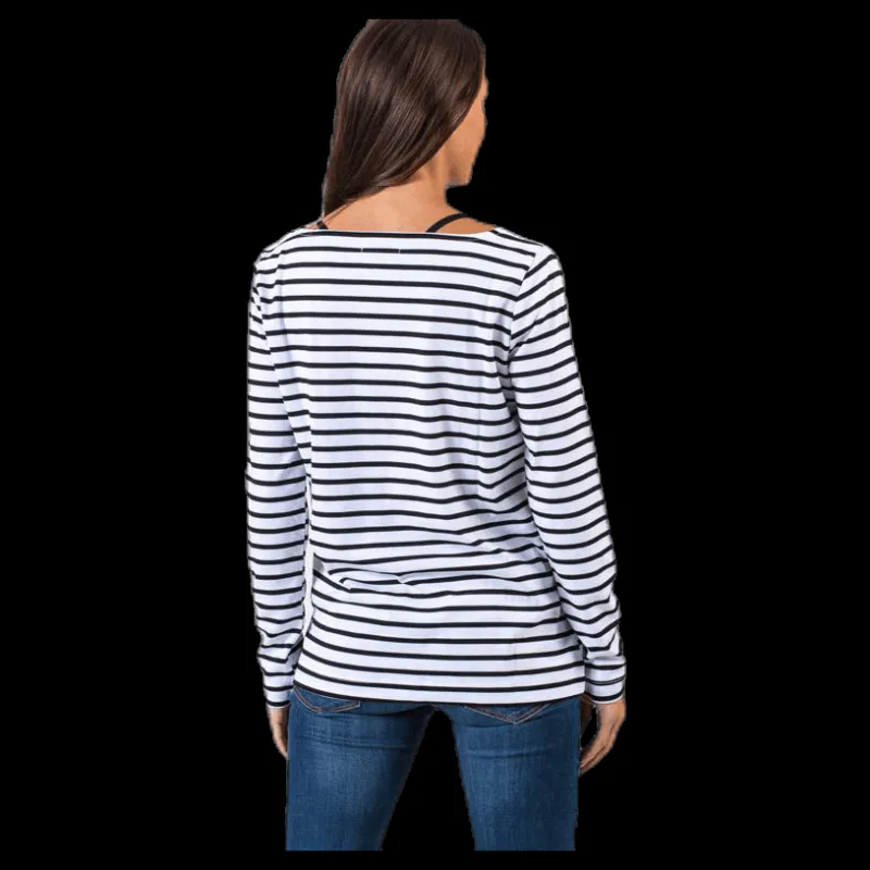 Best Pieces Ingrid Ls Top White/Black Vit och Svart