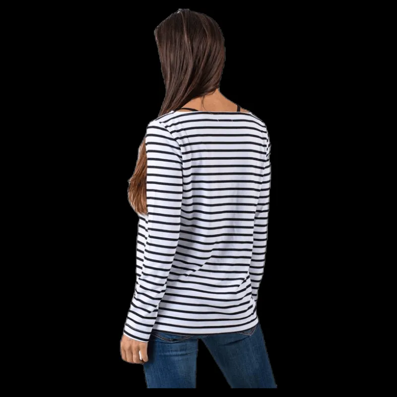 Best Pieces Ingrid Ls Top White/Black Vit och Svart