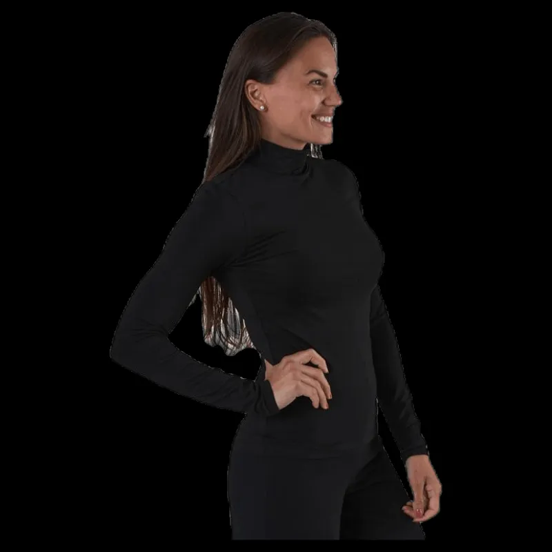 Hot Pieces Irene Ls Rollneck Top Black Svart