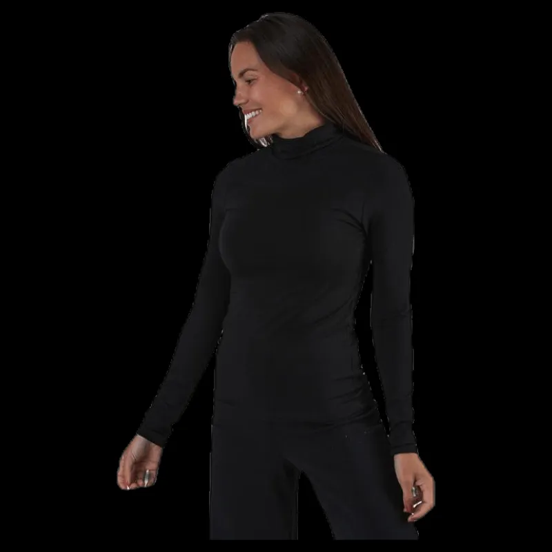 Hot Pieces Irene Ls Rollneck Top Black Svart