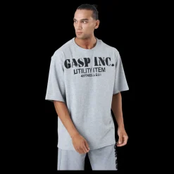 Discount GASP Iron Thermal Tee Grey Melange Grå