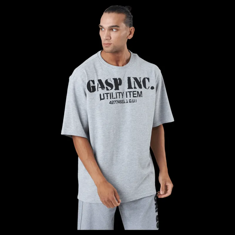 Discount GASP Iron Thermal Tee Grey Melange Grå