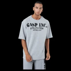 Discount GASP Iron Thermal Tee Grey Melange Grå