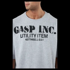 Discount GASP Iron Thermal Tee Grey Melange Grå