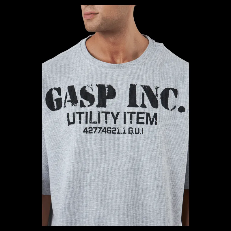 Discount GASP Iron Thermal Tee Grey Melange Grå