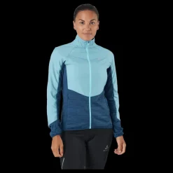 Odlo Jacket Run Easy Warm Hybrid Blue Wing Teal - Polynya Blå Hot