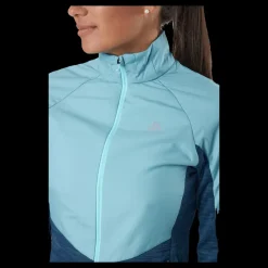 New Odlo Jacket Run Easy Warm Hybrid Blue Wing Teal - Polynya