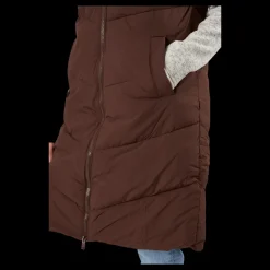 Pieces Jamilla Long Puffer Vest Chicory Coffee Hot