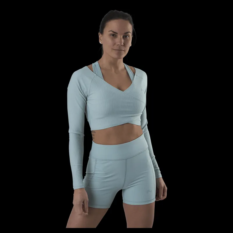 Discount Only Play Jana Ls Train Crop Top Grey Grå
