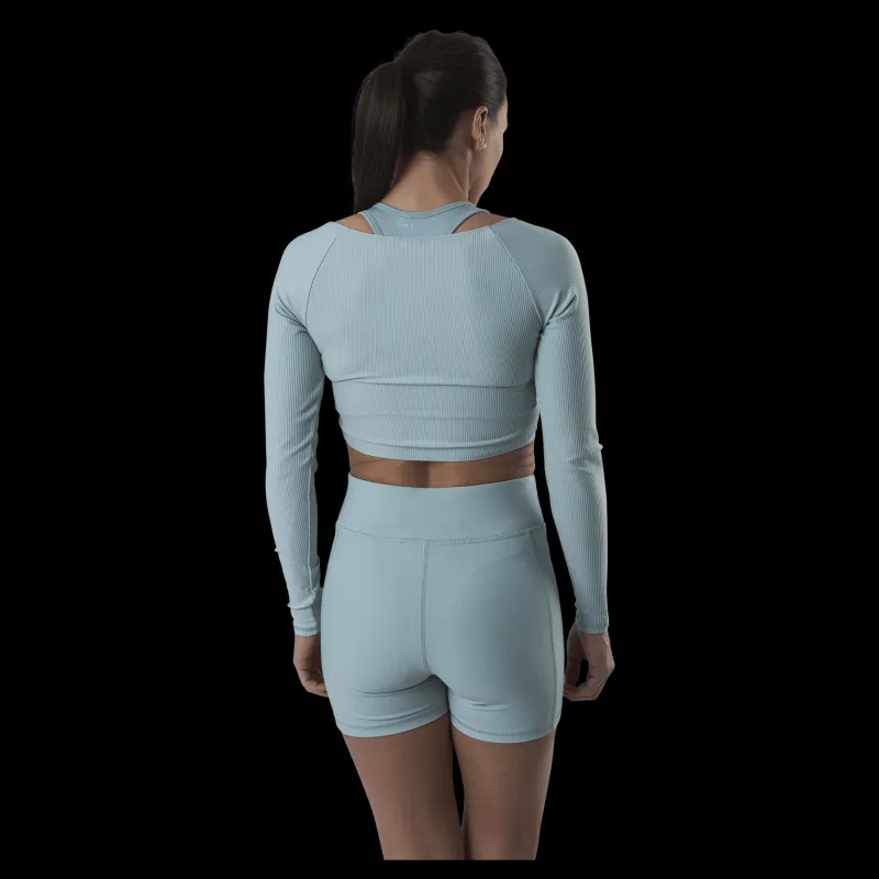 Discount Only Play Jana Ls Train Crop Top Grey Grå
