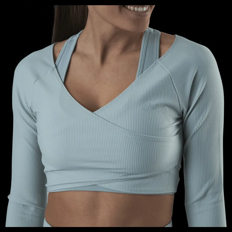 Discount Only Play Jana Ls Train Crop Top Grey Grå