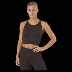 Endurance Janing W Rib Seamless Bra Deep Shale Svart Outlet