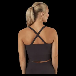 Endurance Janing W Rib Seamless Bra Deep Shale Svart Outlet