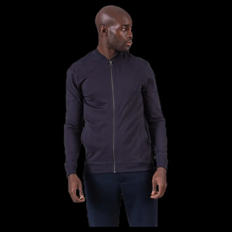 Bread & Boxers Jersey Jacket Blue Blå
