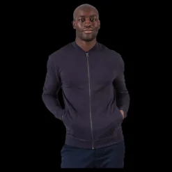 Bread & Boxers Jersey Jacket Blue Blå