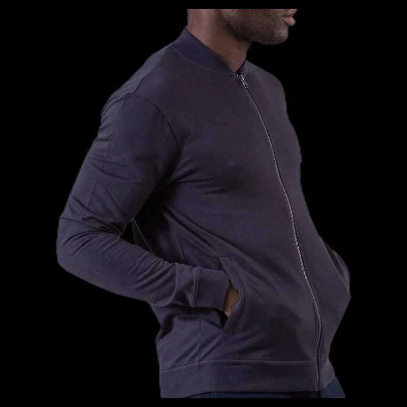 Bread & Boxers Jersey Jacket Blue Blå
