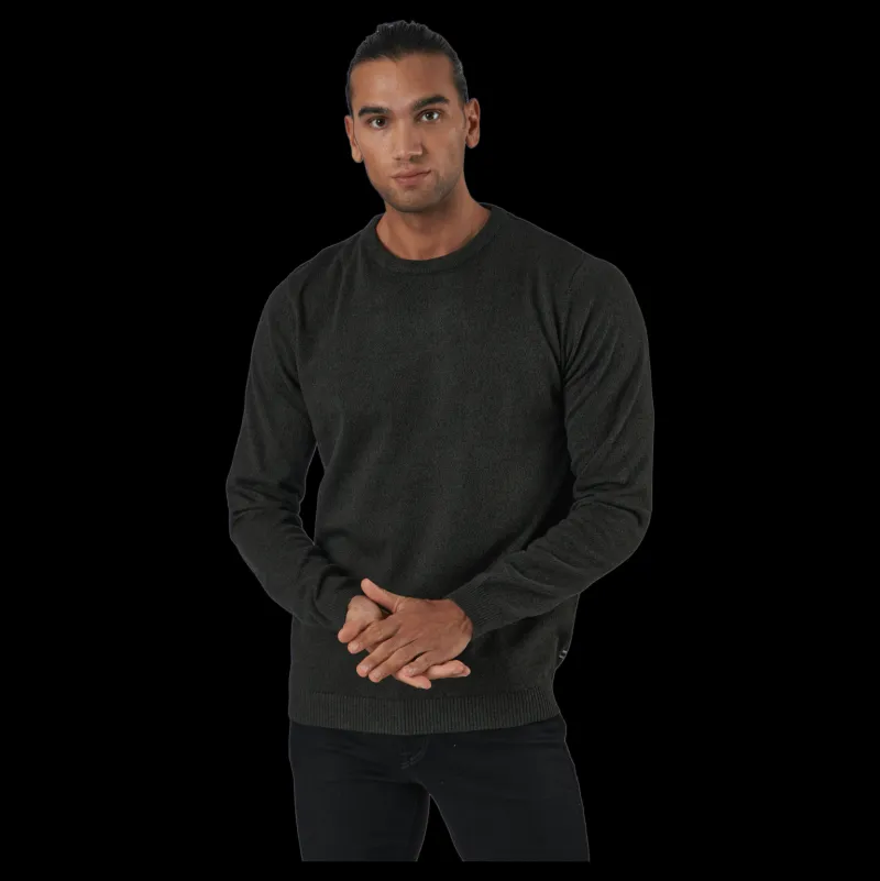 Clearance Jack & Jones Jjebasic Knit Crew Neck Forest Night Svart