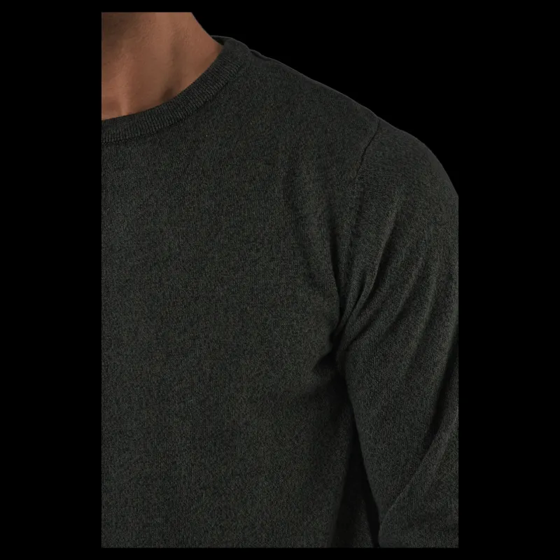 Clearance Jack & Jones Jjebasic Knit Crew Neck Forest Night Svart