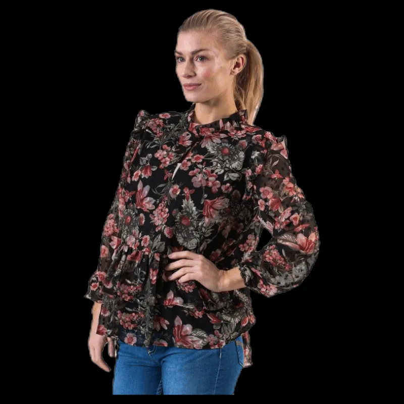 Pieces Joan Ls Top Black Svart Online