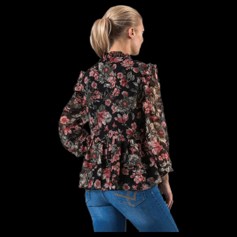 Pieces Joan Ls Top Black Svart Online