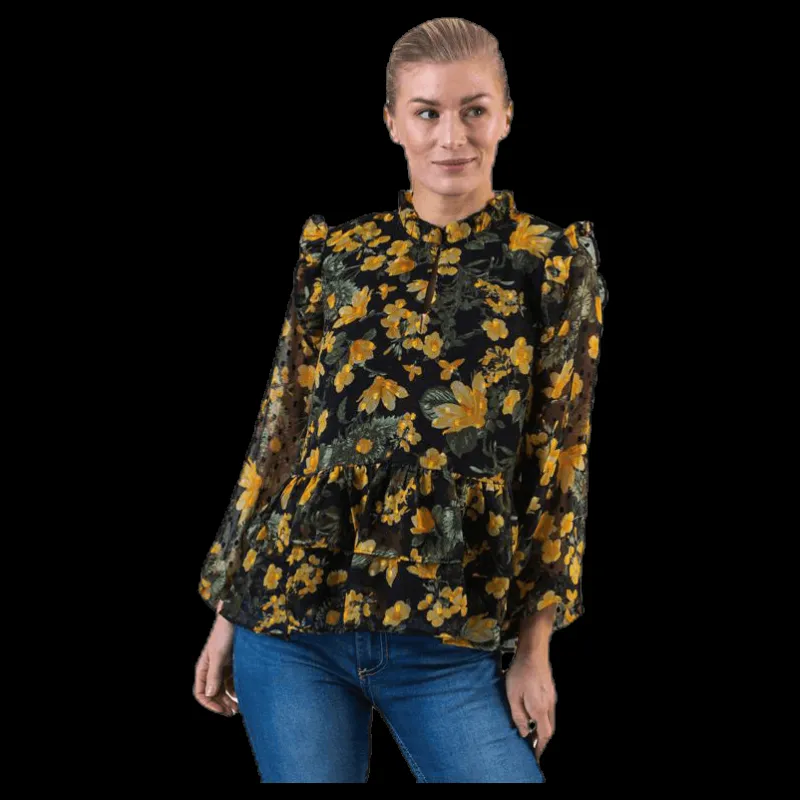 Pieces Joan Ls Top Red Röd Hot