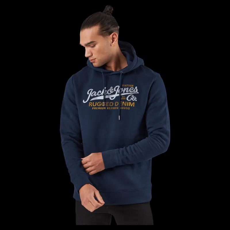 Hot Jack & Jones Jprblubooster Sweat Hood July Navy Blazer Blå