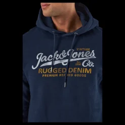 Hot Jack & Jones Jprblubooster Sweat Hood July Navy Blazer Blå