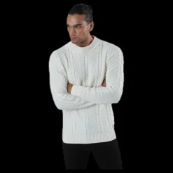 Online Jack & Jones Julian Knit Cable High Neck White Vit