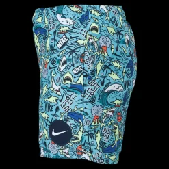 Best Nike Swim Junior 4" Volley Short AOP Blue Flerfärgad