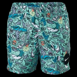 Nike Swim Junior 4" Volley Short AOP Green Flerfärgad New