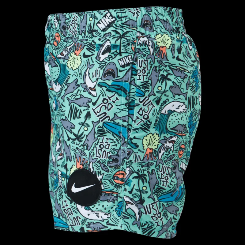 Nike Swim Junior 4" Volley Short AOP Green Flerfärgad New