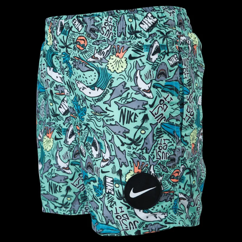 Nike Swim Junior 4" Volley Short AOP Green Flerfärgad New