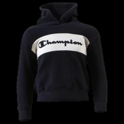 Discount Champion Junior Hooded Polar Fleece Black Svart