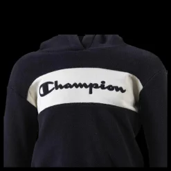 Discount Champion Junior Hooded Polar Fleece Black Svart