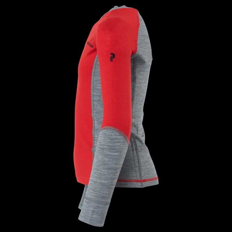 Peak Performance Junior Magic Crew Racing Red-grey Melange Röd