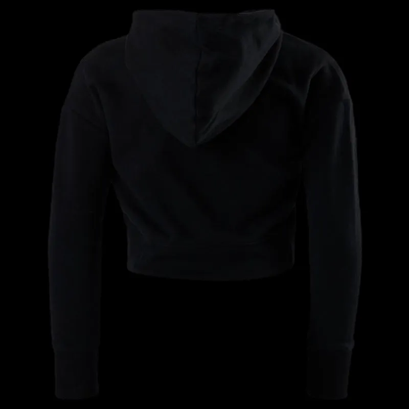 Nike Junior NSW Crop Hoodie Black Svart Sale