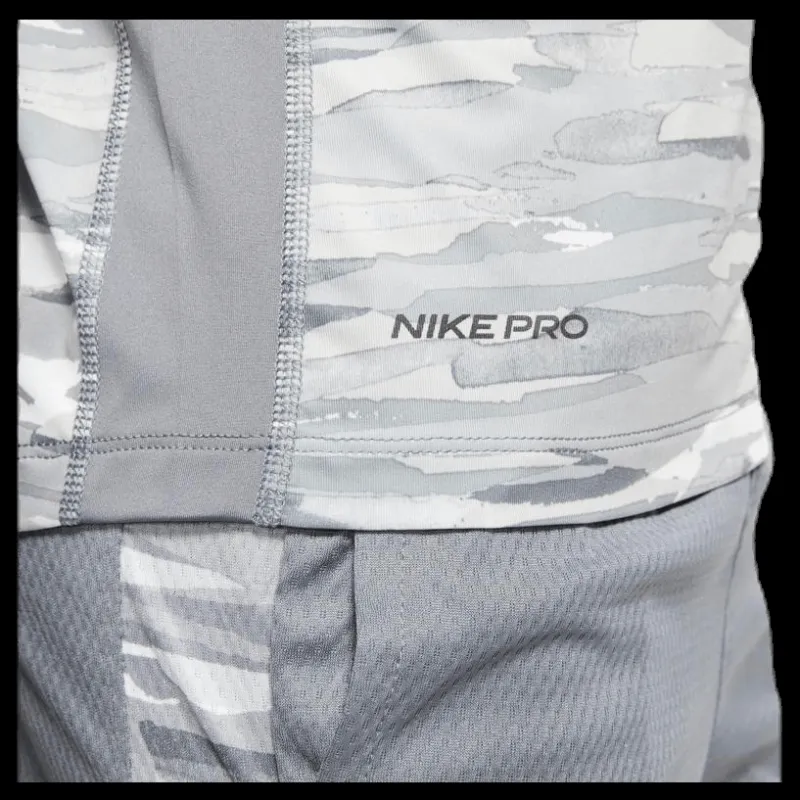 Outlet Nike Junior Pro Fitted Camo Grey Grå