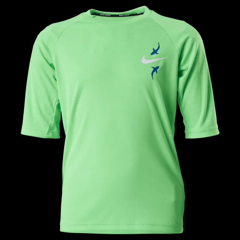 Nike Swim Junior Short Sleeve Hydroguard Shark Green Grön New