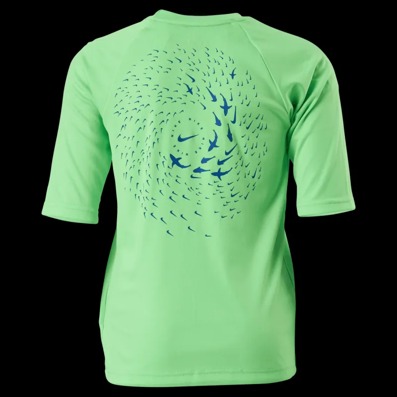 Nike Swim Junior Short Sleeve Hydroguard Shark Green Grön New