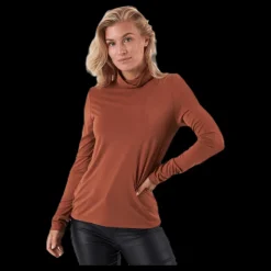 Pieces Kamala Ls Rollneck Top Brown Brun Outlet