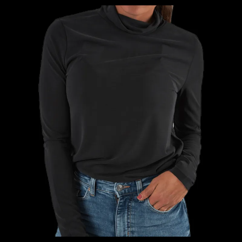 Best Pieces Kamala Ls Rollneck Top Black Svart