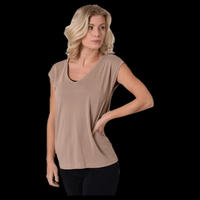 Pieces Kamala Tee Beige Discount