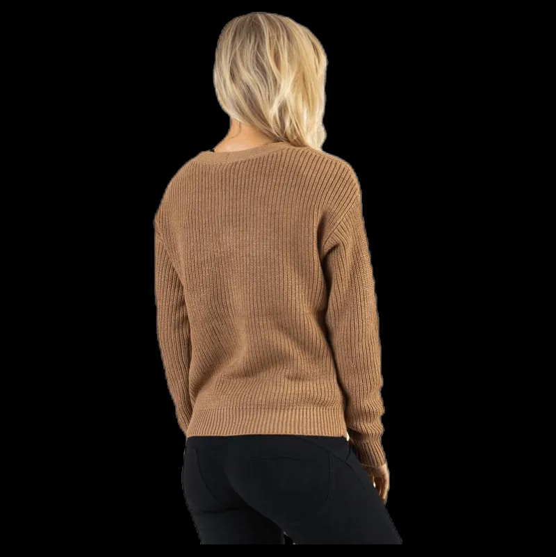 Outlet Pieces Karie Ls Knit Cardigan Beige