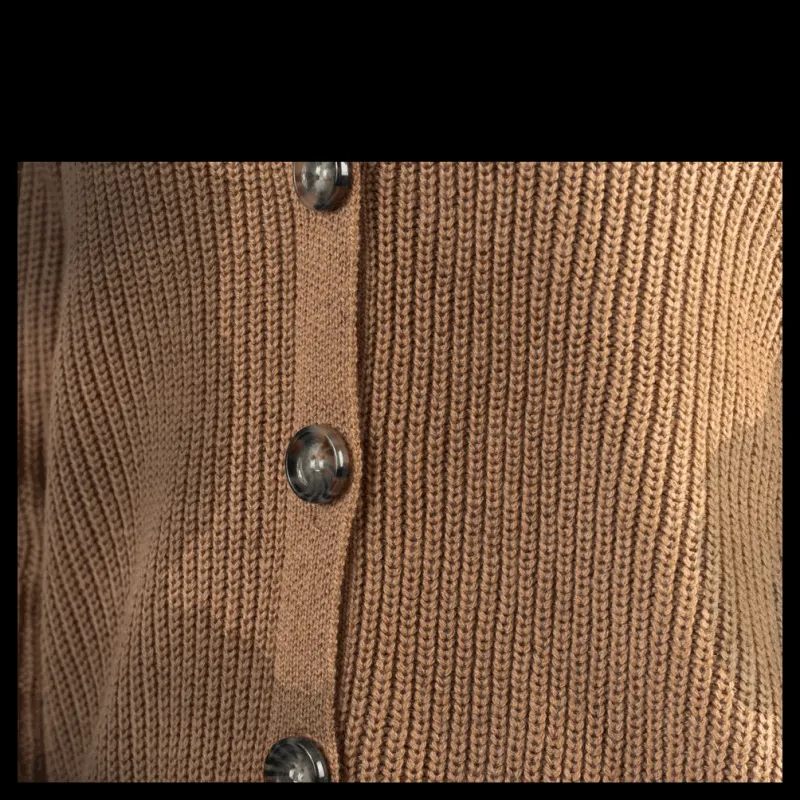 Outlet Pieces Karie Ls Knit Cardigan Beige