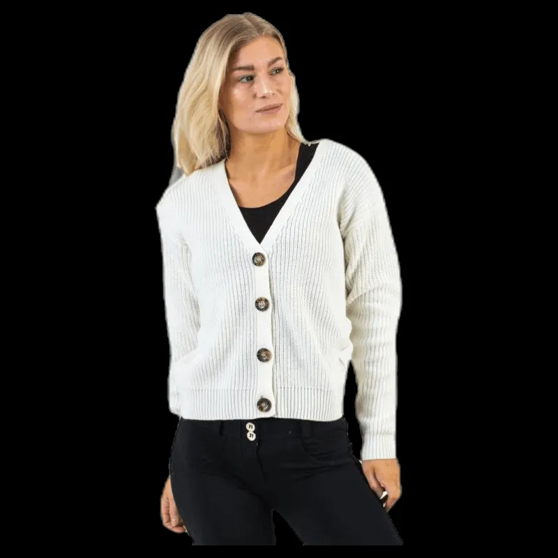 Pieces Karie Ls Knit Cardigan White Vit Outlet