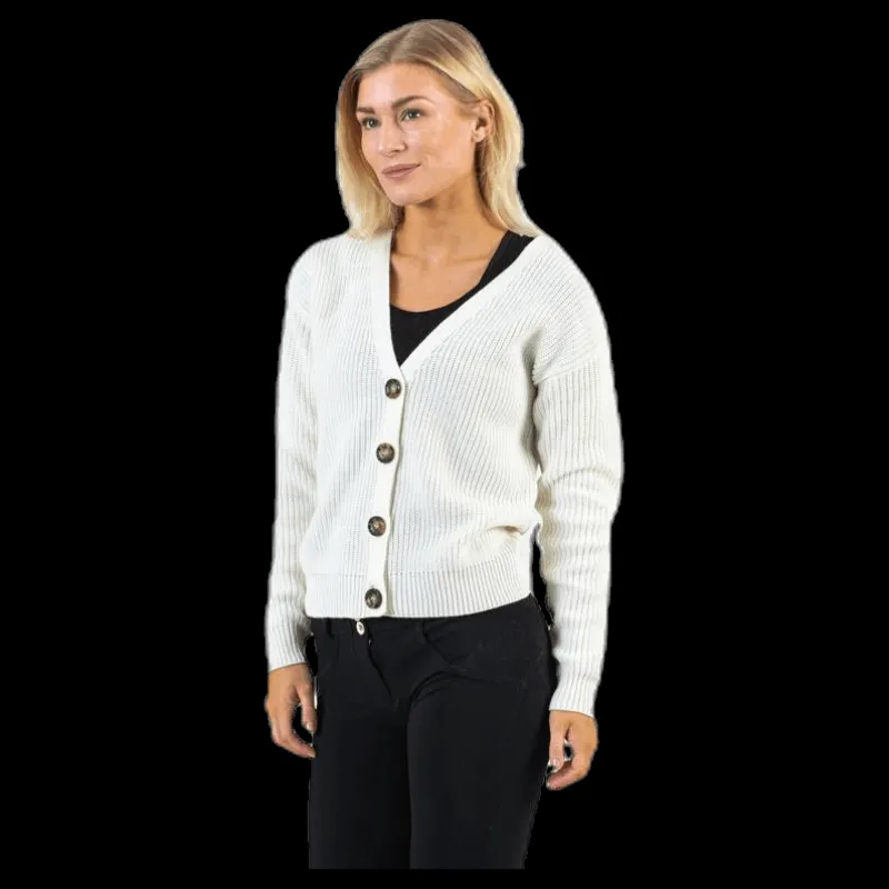 Pieces Karie Ls Knit Cardigan White Vit Outlet