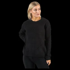 Pieces Karie Ls O-Neck Knit Black Svart Hot