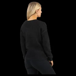 Pieces Karie Ls O-Neck Knit Black Svart Hot