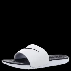 Nike Kawa Little/Big Kids' Slides WHITE/BLACK Vit Sale